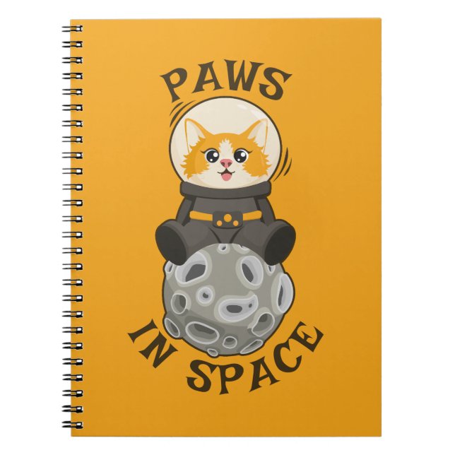 Fun Cat in space Cat Astronaut Cosmic animal Moon Notebook (Front)