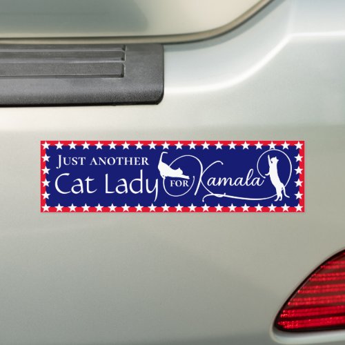 Fun Cat Lady for Kamala Harris 2024 Political Bumper Sticker