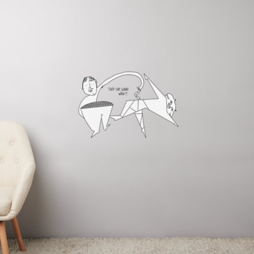 Fun cat lifestyle wall decal 