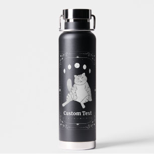 Fun Cat Lover Tarot Feminist Witchy Zodiac Whimsy Water Bottle