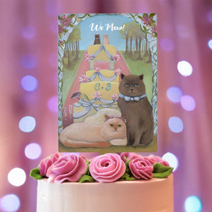 Fun Cat Lovers Wedding  Cake Topper