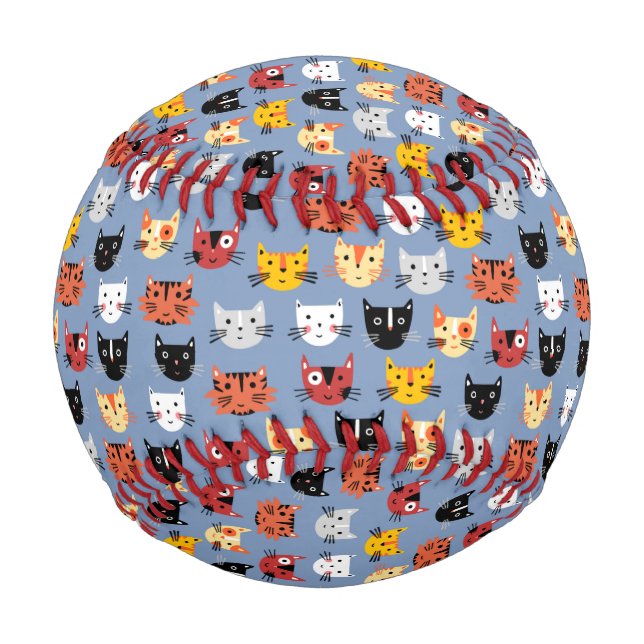 Fun Cat Pattern Baseball (Front)