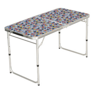 Fun Cat Pattern Beer Pong Table