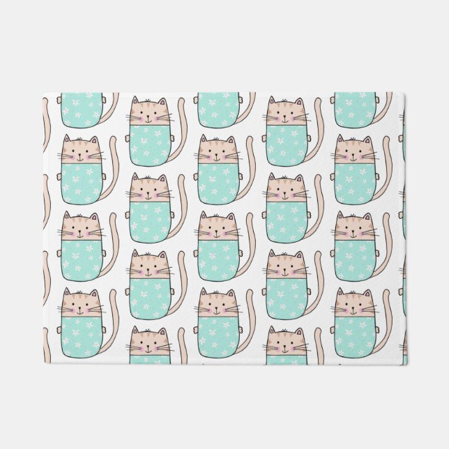 Fun Cat Pattern Doormat (Front)