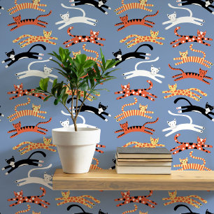 Fun Cat Pattern Wallpaper