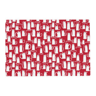 Fun Cat Red and White Placemat