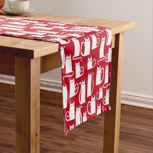 Fun Cat Red and White Tablecloth