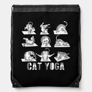 Fun Cat Yoga Adorable Cats Doing Yoga Positions Me Drawstring Bag