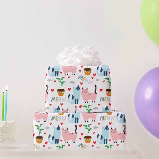 Fun Cats and Mice Wrapping Paper (Party Gifts)