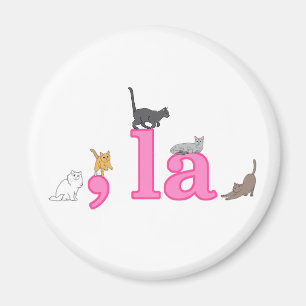 Fun Cats for Kamala Harris Pink Comma La Magnet