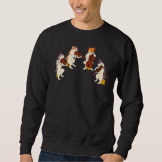 Fun Cats Playing Violin Cello Music Cat Sweatshirt