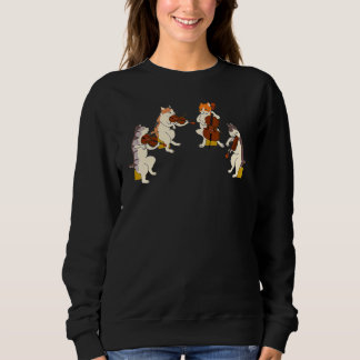 Fun Cats Playing Violin Cello Music Cat Sweatshirt