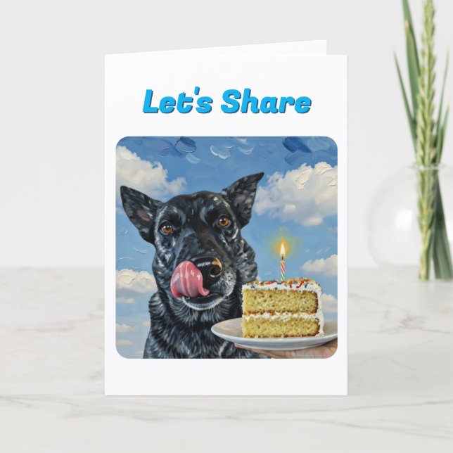 Fun Cattle Dog Oil Paint Texture Cover Card (Front)