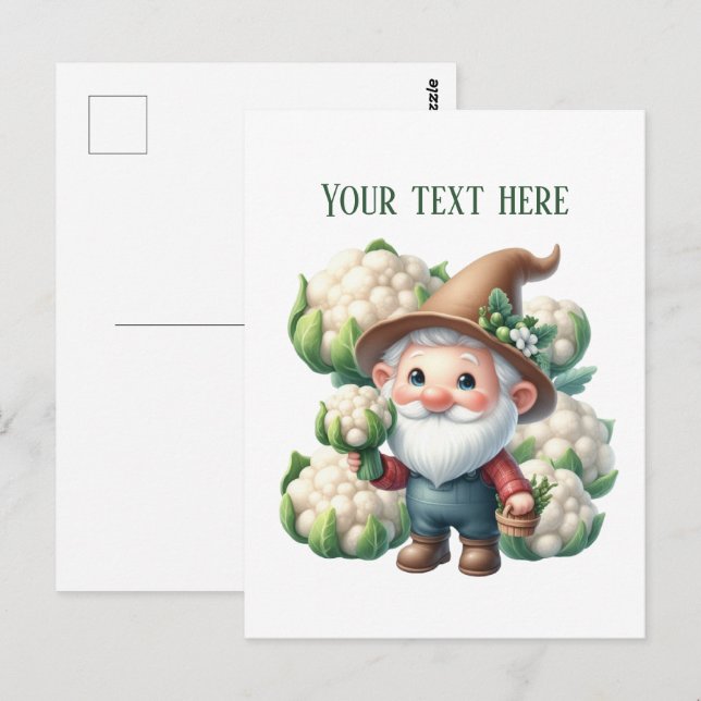 Fun Cauliflower farmer customizable  Postcard (Front/Back)