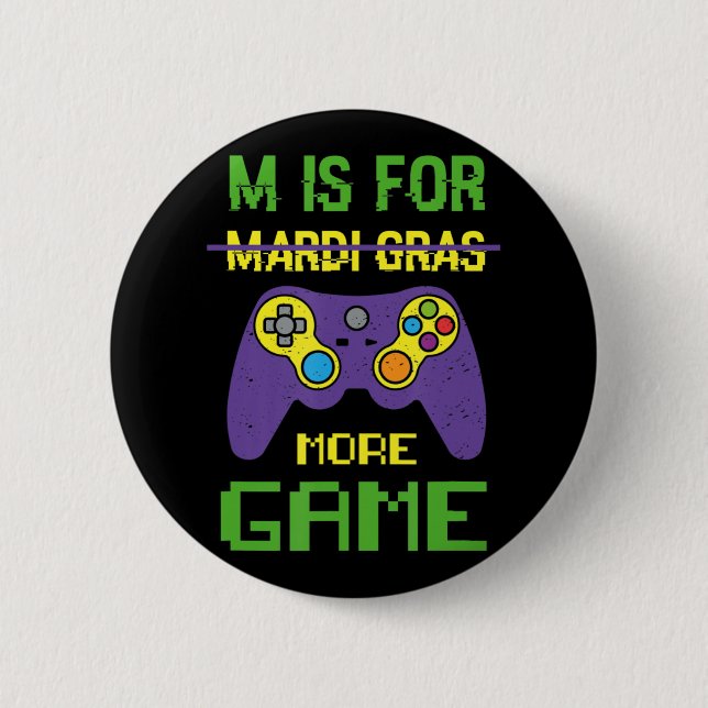 Fun Celebrate Mardi Gras Video Game Controller Gam Button (Front)
