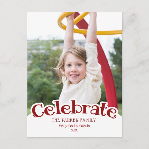 Fun Celibrate Custom Text Photo Template Postcard