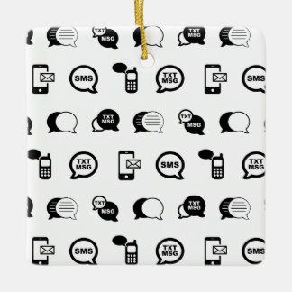 Fun Cell Phone Text Messaging CUSTOM BG COLOR Ceramic Ornament