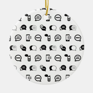 Fun Cell Phone Text Messaging CUSTOM BG COLOR Ceramic Ornament