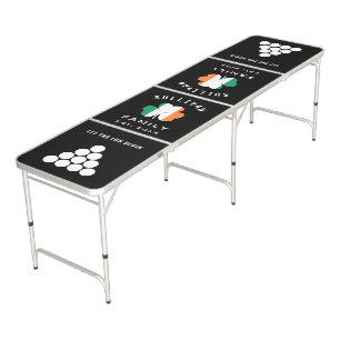 Fun Celtic Irish Shamrock Ireland Flag Family Name Beer Pong Table