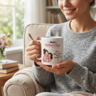 Fun CEO of Snacks & Hugs Illustration Giant Coffee Mug
