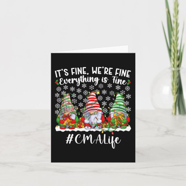 Fun Certified Medical Assistant Christmas CMA Xmas Card (Front)