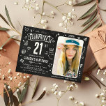 Fun Chalkboard Doodle Photo Surprise 21st Birthday Invitation<br><div class="desc">Fun modern chalkboard doodle photo 'Shhh... It's a Surprise' 21st Birthday Party Invitation! Simply upload a picture and customize the template with your own event details.</div>