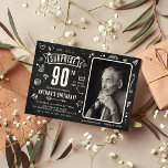 Fun Chalkboard Doodle Photo Surprise 90th Birthday Invitation<br><div class="desc">Unveil the fun with our modern and funky 'Shhh... It's a Surprise' 90th Birthday Party Invitation! With a touch of nostalgia on a rustic chalkboard design,  you can customize it with a personal photo and party details. Create an instant buzz for your surprise celebration!</div>