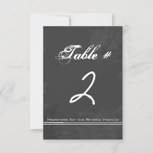 Fun Chalkboard Look Wedding Table Number Card