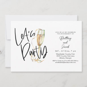 Fun Champagne Engagement Party Invitation