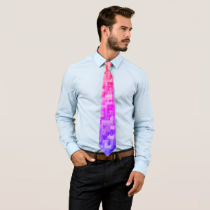 Fun characters Rainbow bricks (Pinks) Neck Tie