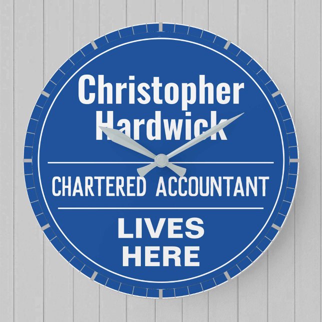 Fun Chartered Accountant Wall Plaque Style Large Clock (Creator Uploaded)
