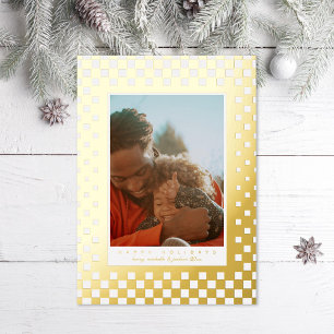 Fun Checkers Photo Foil Holiday Card