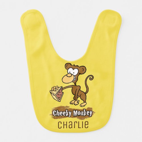 Fun Cheeky Monkey Cartoon Design Bib