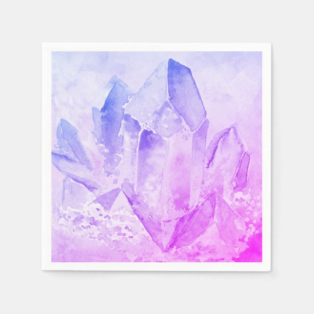 *~*  Fun Cheerful Amethyst Crystal Healing Paper Napkins (Front)