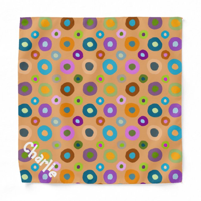 Fun cheerful colorful dog bandana (Front)