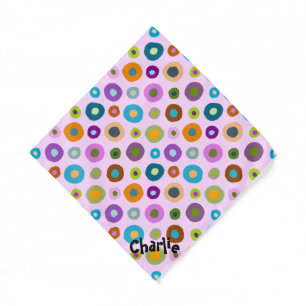 Fun cheerful colorful dog bandana pink