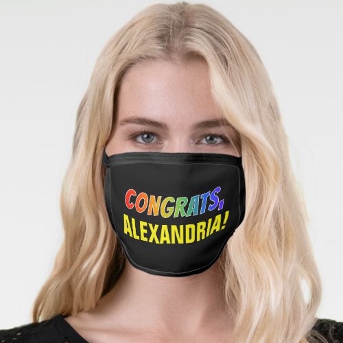 Fun Cheerful CONGRATS  Personalized Name Face Mask