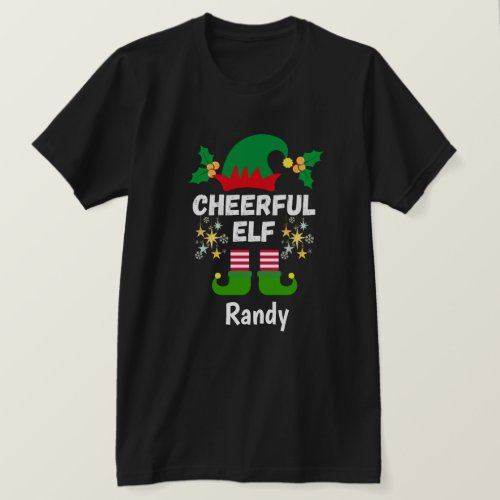 Fun Cheerful elf funny Christmas naming  T_Shirt