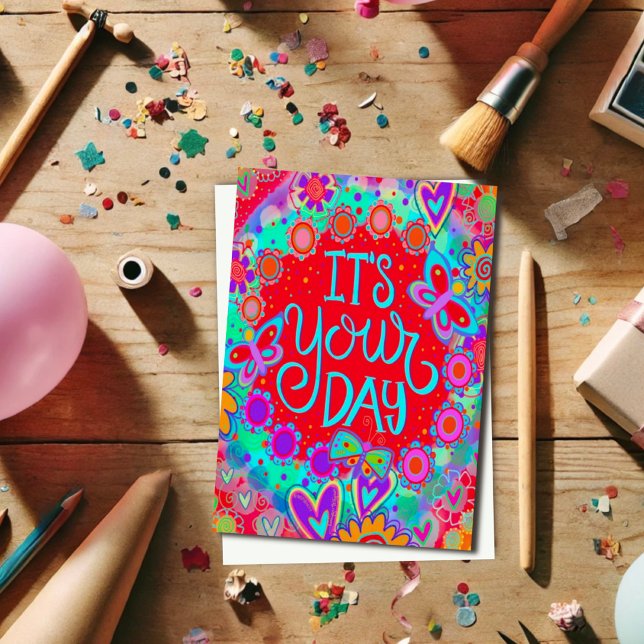 Fun Cheerful Trendy Colorful Happy Birthday Card (Creator Uploaded)