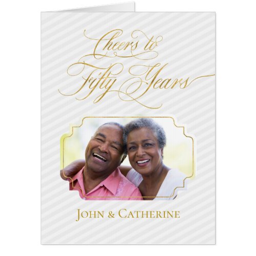 Fun Cheers to Fifty Years 50th Anniversary Photo Card