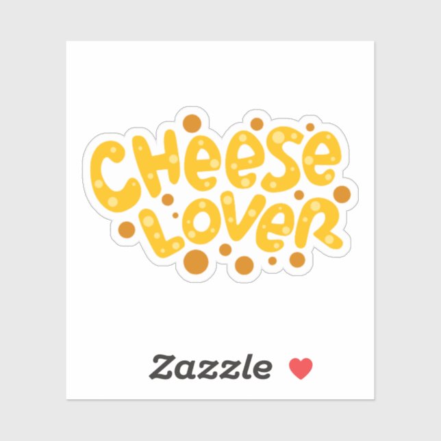 Fun Cheese Lover Typography Sticker (Sheet)