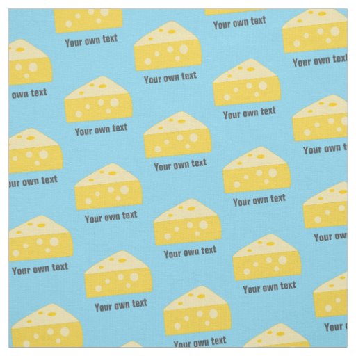 Fun Cheese Pattern Toon Style - optional own text Fabric