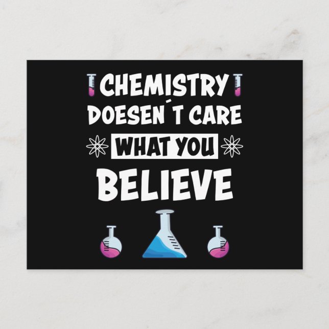 Fun Chemistry Funny Saying Chemist Profession Gift Postcard (Front)