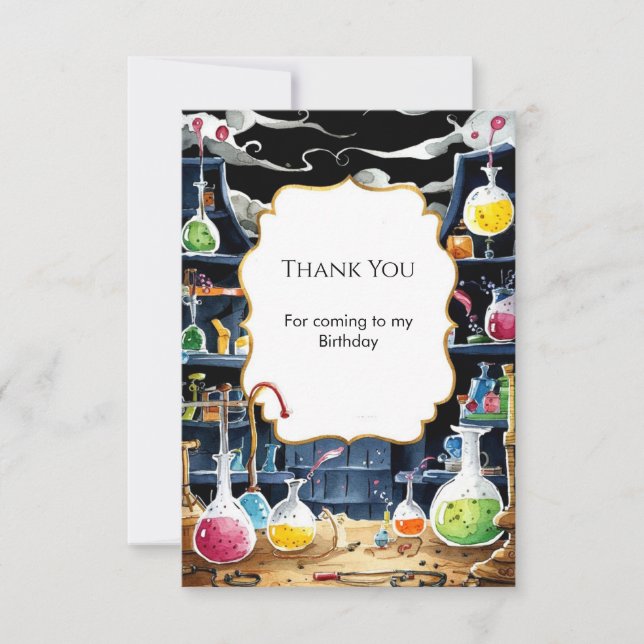 Fun Chemistry Lab Scientist Birthday Thank You Card (Front)