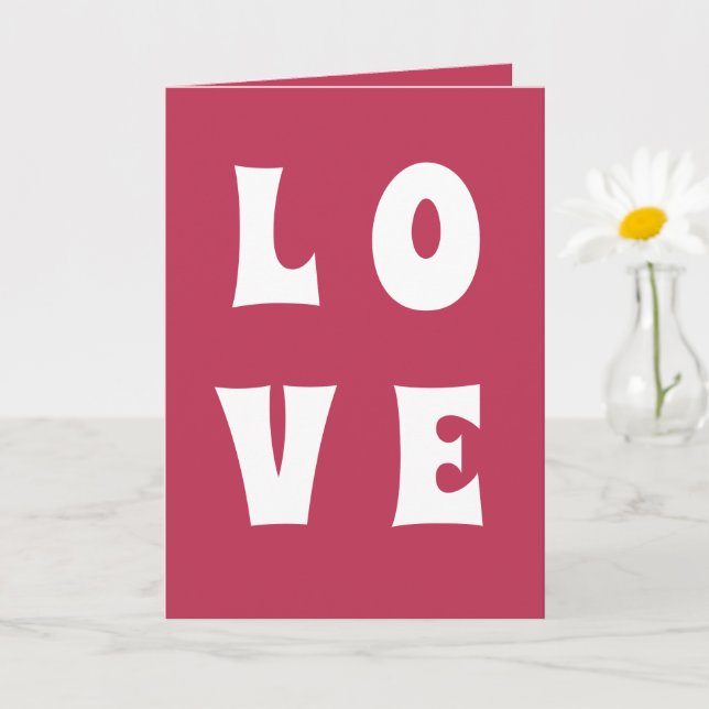 Fun Cherry Magenta Love Valentine's Day Card (Small Plant)