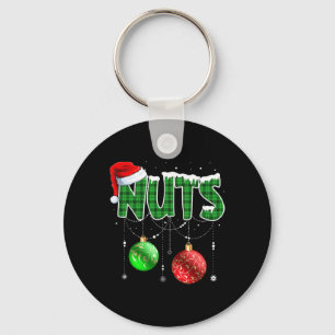Fun Chest Nuts Christmas Matching Couple Chestnuts Keychain