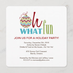 Fun Chevron Christmas Party Invitation