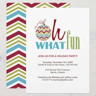 Fun Chevron Christmas Party Invitation