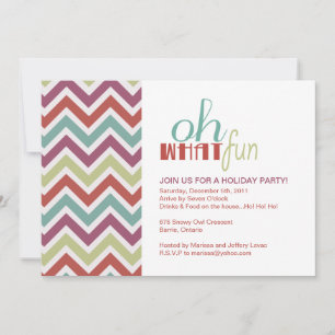 Fun Chevron Christmas Party Invitation