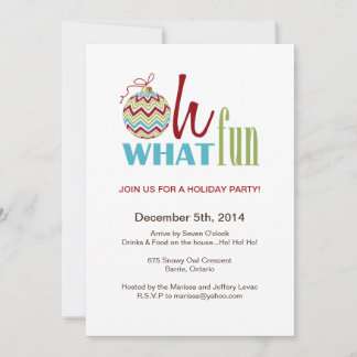 Fun Chevron Christmas Party Invitation